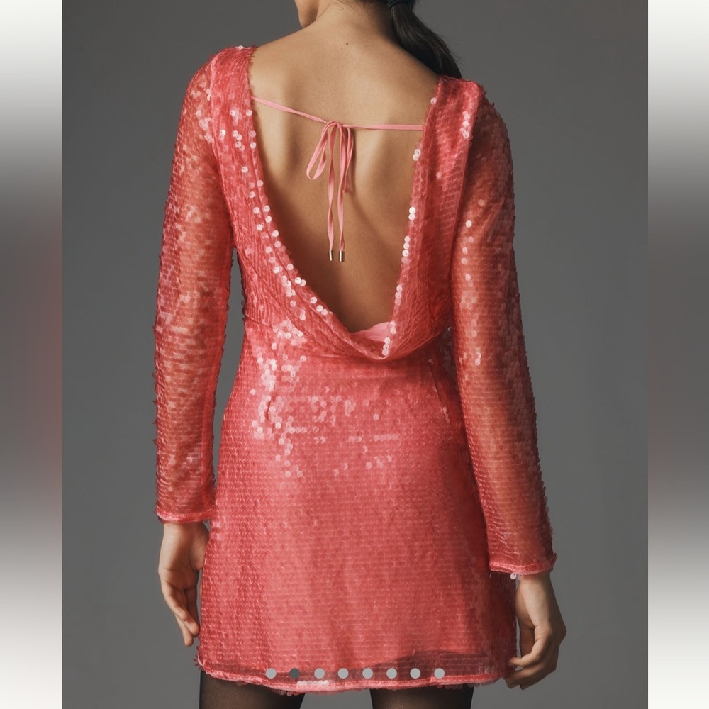 *By Anthropologie Sequin Drape Back Mini Dress - Picture 3 of 5